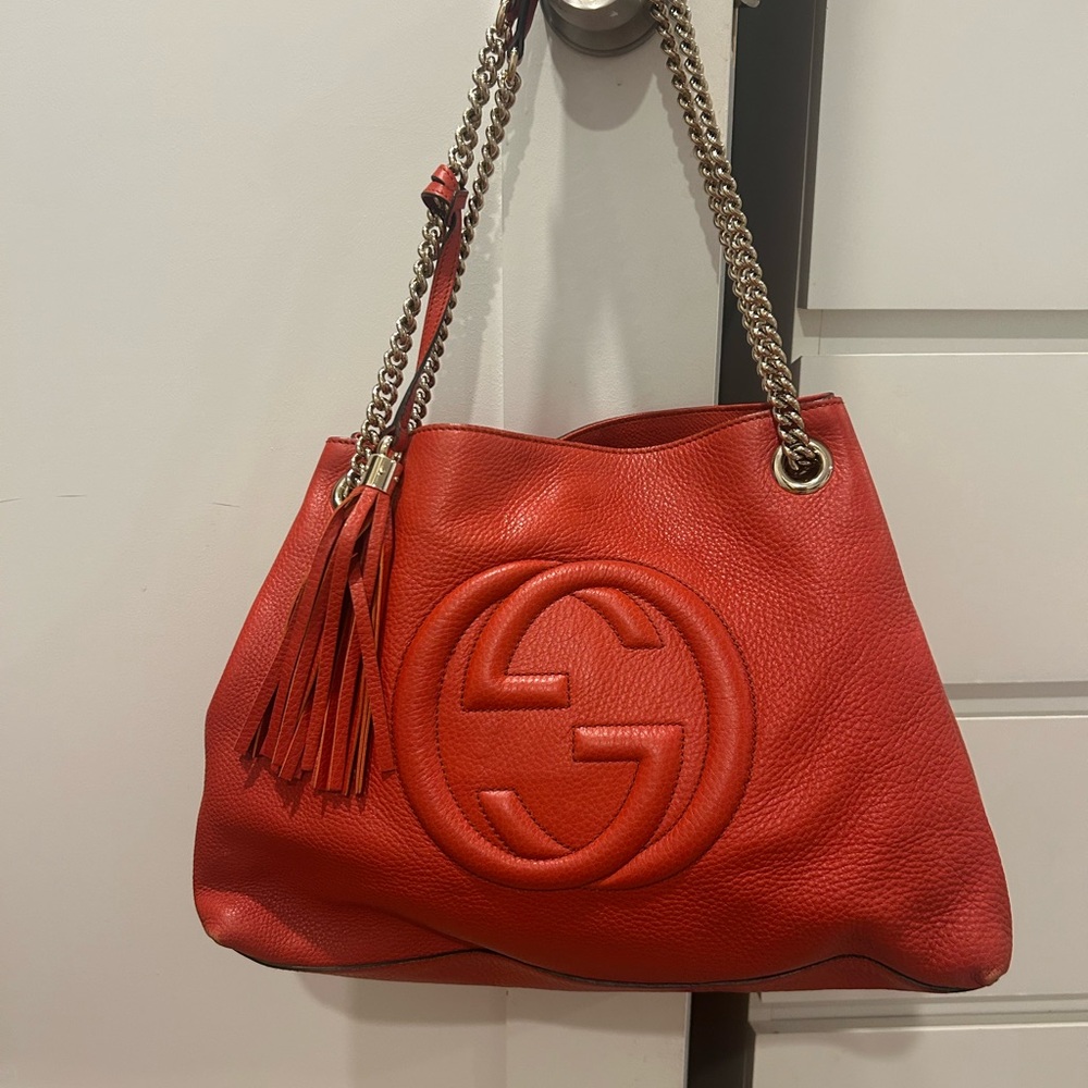 Gucci Red Soho Leather Shoulder Bag